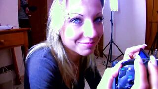 Tottoed blond inside home made photo shooting gets cum inside mouth