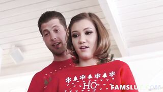 Step Sister Teases Her Brother's Dick While on Their Christmas