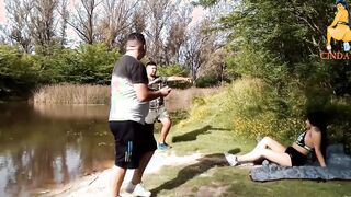 Behind the scenes filming on the river with Cinday01