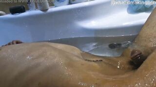 TUMMY PIERCED ARAB DADDY TAKES A BATH TUB