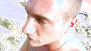 Teenager offer deep oral sex and fucks on the beach
