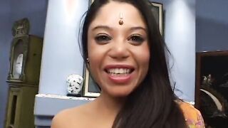 indian bitch’s bald pussy is banged! with a white penis