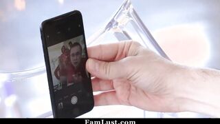 Step Brother Fucks His Sister Quietly Behind Christmas Tree -