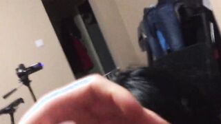 Cutie Polish dark haired giving a bj pov on a long dick