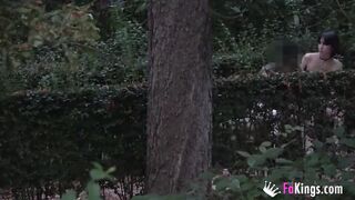 Dark Haired Hot seduces and sucks random dudes into the park
