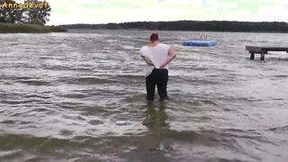 Annadevot - With RIPPED JEANS inside the lake