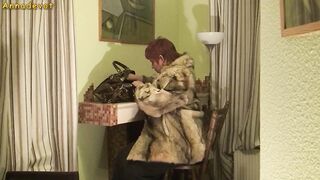 Annadevot - BONDAGE - masturbating inside FUR COAT