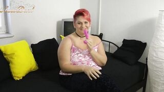 Annadevot - Dildofun inside pvc pantyhose
