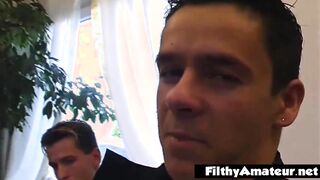 A super sexy young dark hair for 2 penis
