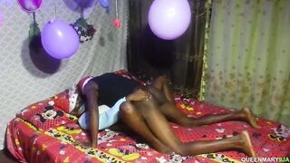 Slender bimbos get nailed by a monster penis on Christmas