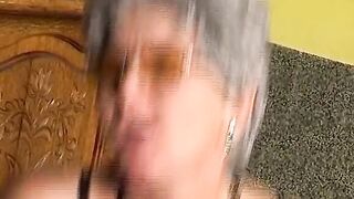 Screaming Old Lady! She moans so noisy while fucking