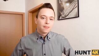 HUNT4K. Bimbos with huge breasts banged by hunter who is