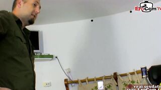 French blonde cougar make amateur anal squirt porn into kitchen