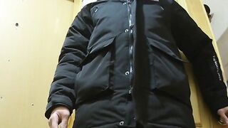 jerking off to a courier with a sex vibrator close up