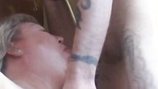 bound to the closet, boned into the mouth and getting cum #4