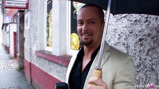German milf into Leather Pants Pickup and Pounded on Street