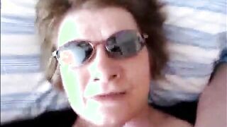 Granny with glasses handjob and facial