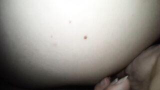 Red underwear and creampied twat