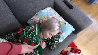 stepsister comes Home for Christmas and Stepbrother Fucks her while