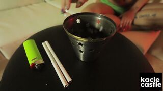 Smoking Bondage Fellatio From Pigtailed Hoe
