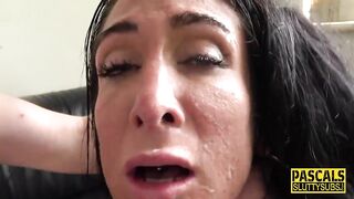 Tied submissive cougar gets finger fucked