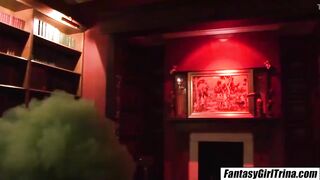 Trina Michaels dominates man sits on face showered into big