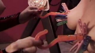 Tied reprobate bimbos is taught a filthy lesson