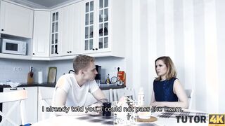 TUTOR4K. After failed exam angry bro properly fucks his virgin