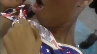 African bitch boned bareback inside locker room at sport club