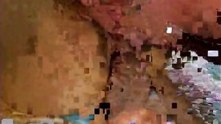 Blonde cougar blows down a long dick on her knees