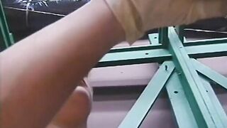 Old lady uses vibrator boy to have her ragged snatch adored
