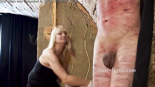 Cruel Blonde milf Whips Bro's Penis