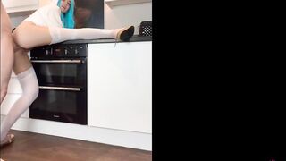 Blue hair gal is getting banged anal booty to mouth