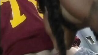 bitch pounded by XXL DICK into locker room by sportive boy