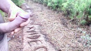 Creamy cock out on the trail on a warm winter