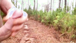 Creamy cock out on the trail on a warm winter