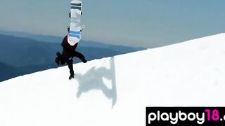Nude badass Hottie Jaclyn Swedberg and her GFs snowboarding on