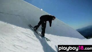 Nude badass Hottie Jaclyn Swedberg and her GFs snowboarding on