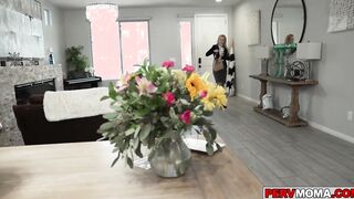 Stepmom Audrey Madison shocked when she takes of her blindold