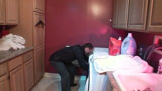 Bound Up Bdsm Blonde Riding Laundry Room Cock