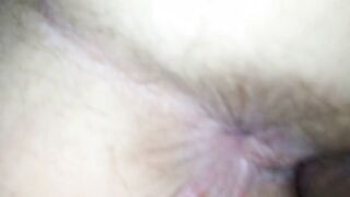Cum into her, then second cummed on her unshaved vagina