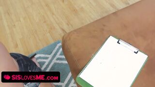 Lucky Boy Caught His Beauty Stepsister Masturbating
