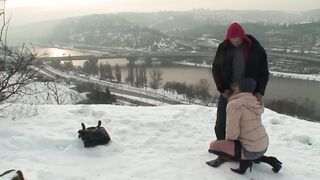 Blonde Bitch got screwed Outdoors