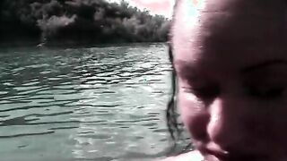 Hottie dark hair gets rough anal on a boat