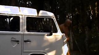Bombshell hispanic with round bottom gets nailed inside the van