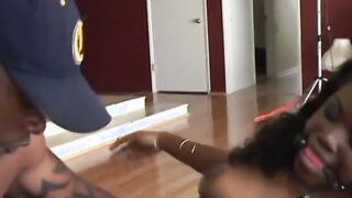 Man shoves extra thick penis into whore's throat