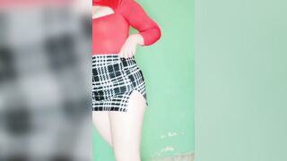 Doing a striptease performance inside a miniskirt – I performance my amazing butt