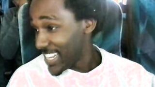 Dark skin skank with natural jugs blows african hunk's tool