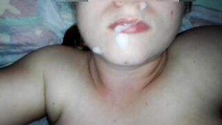 Cum on her face when she’s smiling