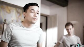 Bros double penetration older stepmom Syren De Mer to take out
